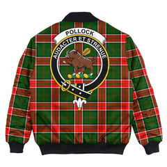Clan Pollock Modern Tartan Crest Bomber Jacket QH68 Pollock Modern Tartan Tartan Bomber Jacket   