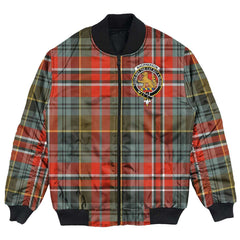 Clan MacPherson Weathered Tartan Crest Bomber Jacket AZ39 MacPherson Weathered Tartan Tartan Bomber Jacket   