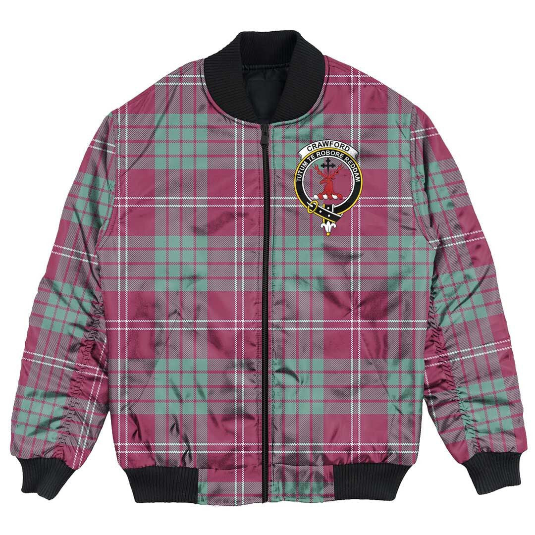 Clan Crawford Ancient Tartan Crest Bomber Jacket DJ51 Crawford Ancient Tartan Tartan Bomber Jacket   