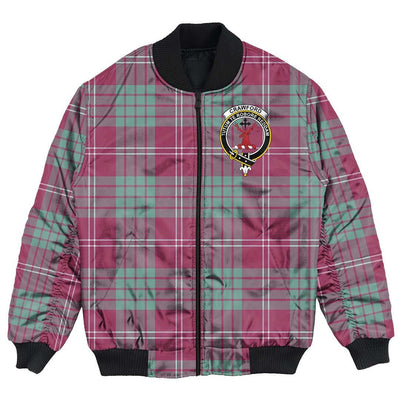 Clan Crawford Ancient Tartan Crest Bomber Jacket