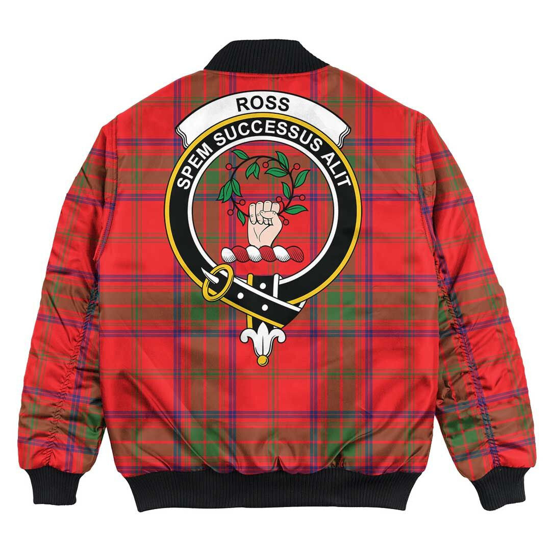 Clan Ross Modern Tartan Crest Bomber Jacket AN24 Ross Modern Tartan Tartan Bomber Jacket   