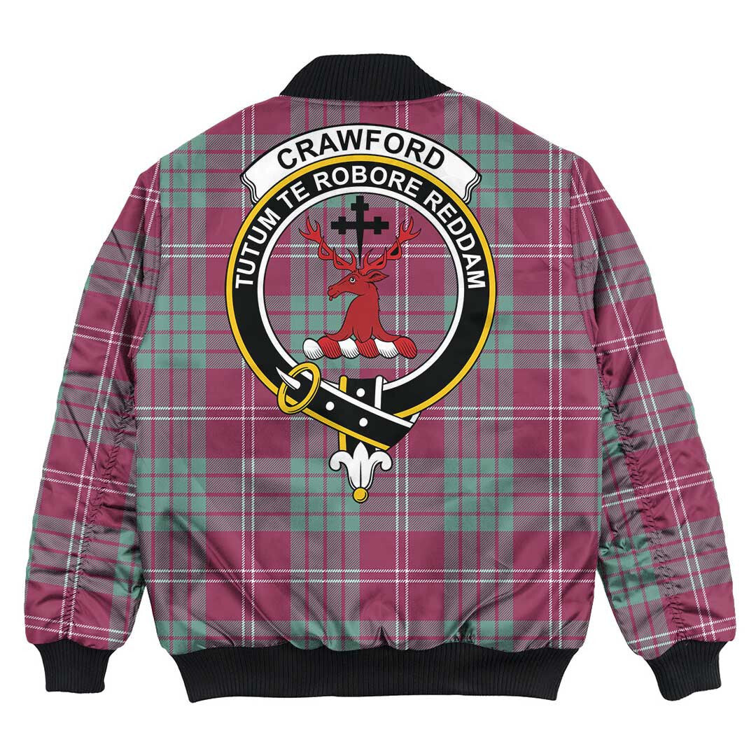Clan Crawford Ancient Tartan Crest Bomber Jacket DJ51 Crawford Ancient Tartan Tartan Bomber Jacket   