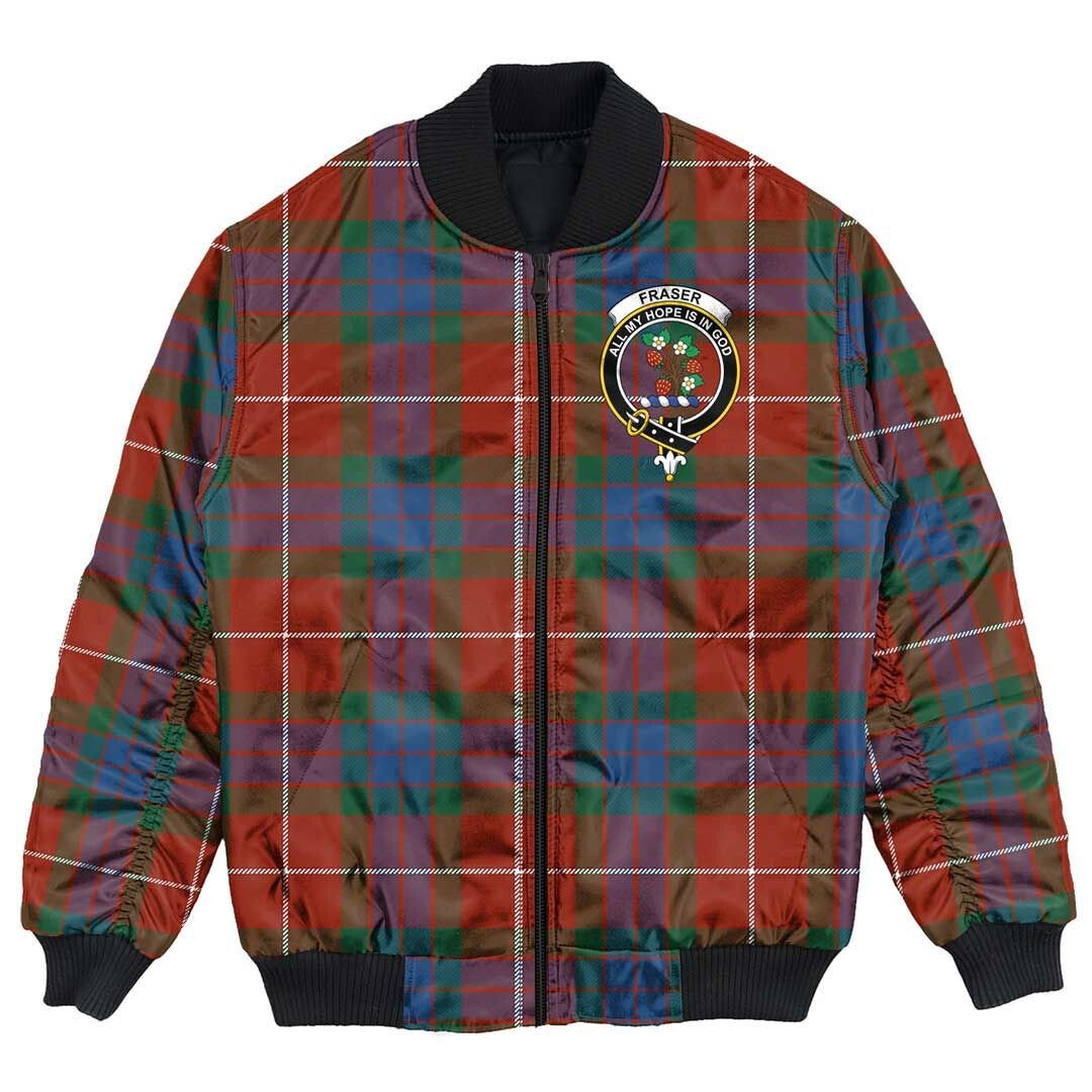 Clan Fraser Ancient Tartan Crest Bomber Jacket XQ24 Fraser Ancient Tartan Tartan Bomber Jacket   