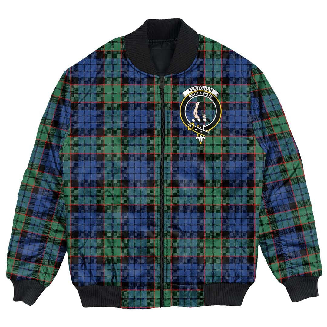 Clan Fletcher Ancient Tartan Crest Bomber Jacket DL81 Fletcher Ancient Tartan Tartan Bomber Jacket   