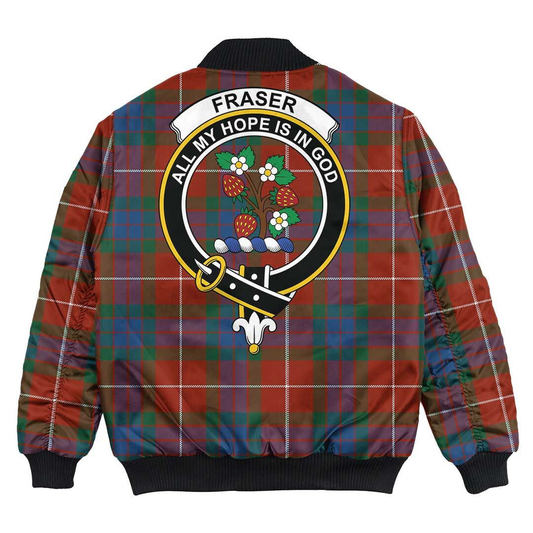 Clan Fraser Ancient Tartan Crest Bomber Jacket XQ24 Fraser Ancient Tartan Tartan Bomber Jacket   