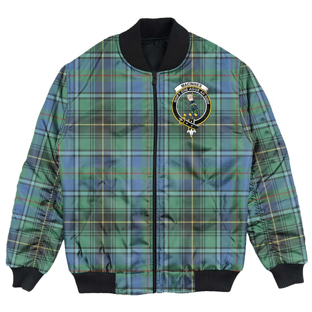 Clan MacInnes Ancient Tartan Crest Bomber Jacket YO80 MacInnes Ancient Tartan Tartan Bomber Jacket   
