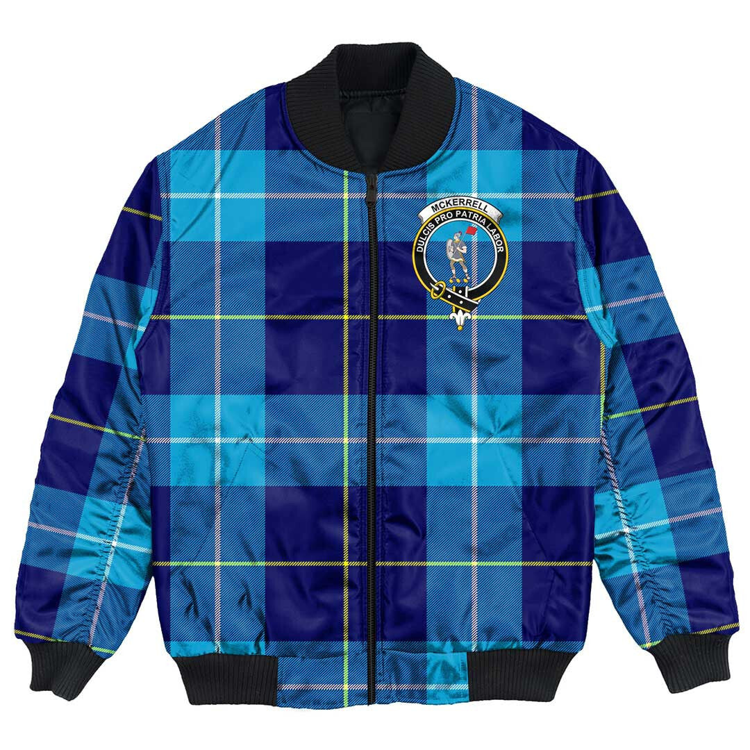 Clan McKerrell Tartan Crest Bomber Jacket IE76 McKerrell Tartan Tartan Bomber Jacket   