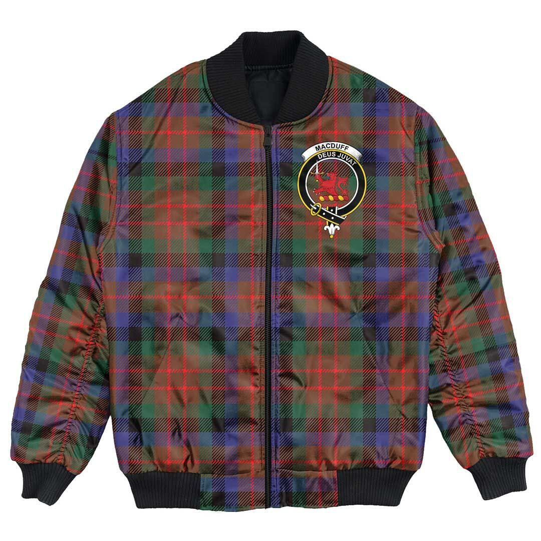 Clan MacDuff Hunting Modern Tartan Crest Bomber Jacket GM32 MacDuff Hunting Modern Tartan Tartan Bomber Jacket   