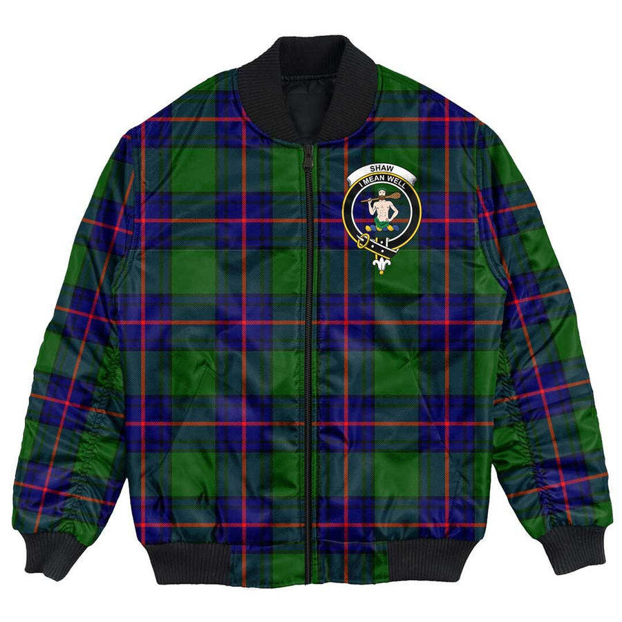 Clan Shaw Modern Tartan Crest Bomber Jacket VX33 Shaw Modern Tartan Tartan Bomber Jacket   