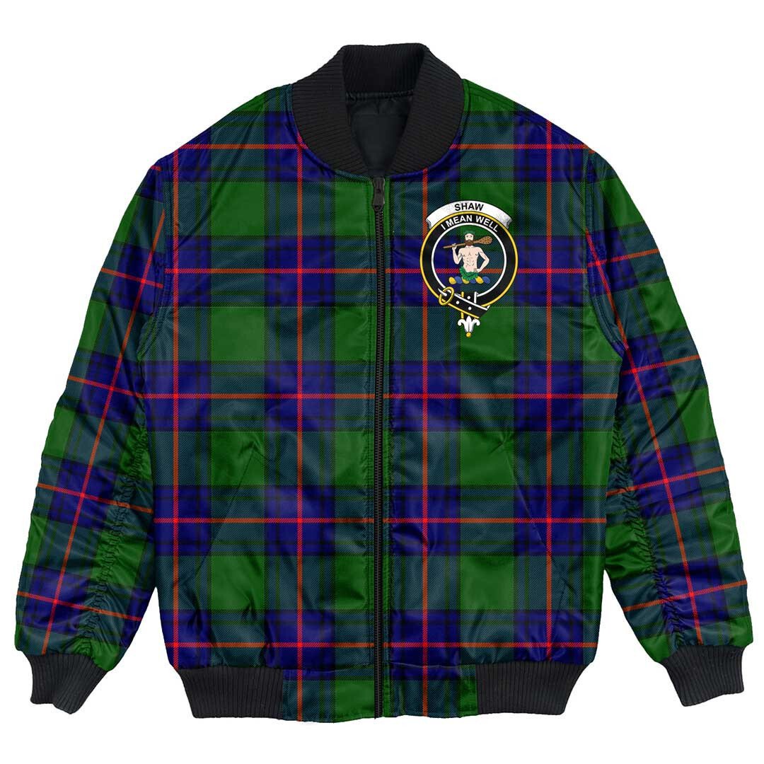 Clan Shaw Modern Tartan Crest Bomber Jacket VX33 Shaw Modern Tartan Tartan Bomber Jacket   