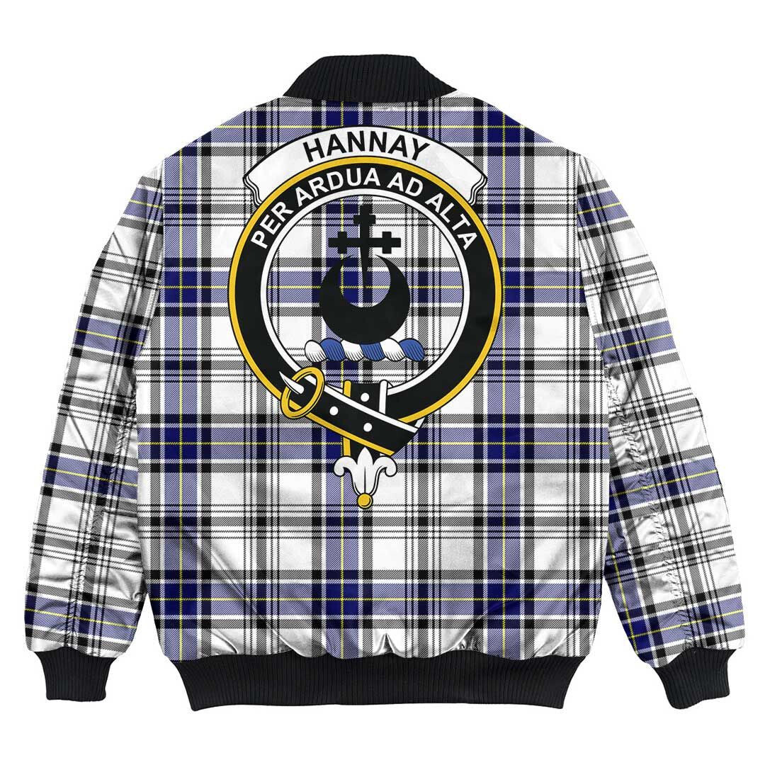 Clan Hannay Modern Tartan Crest Bomber Jacket PT36 Hannay Modern Tartan Tartan Bomber Jacket   