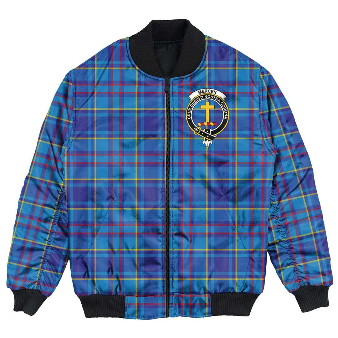 Clan Mercer Modern Tartan Crest Bomber Jacket DU44 Mercer Modern Tartan Tartan Bomber Jacket   