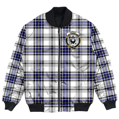Clan Hannay Modern Tartan Crest Bomber Jacket PT36