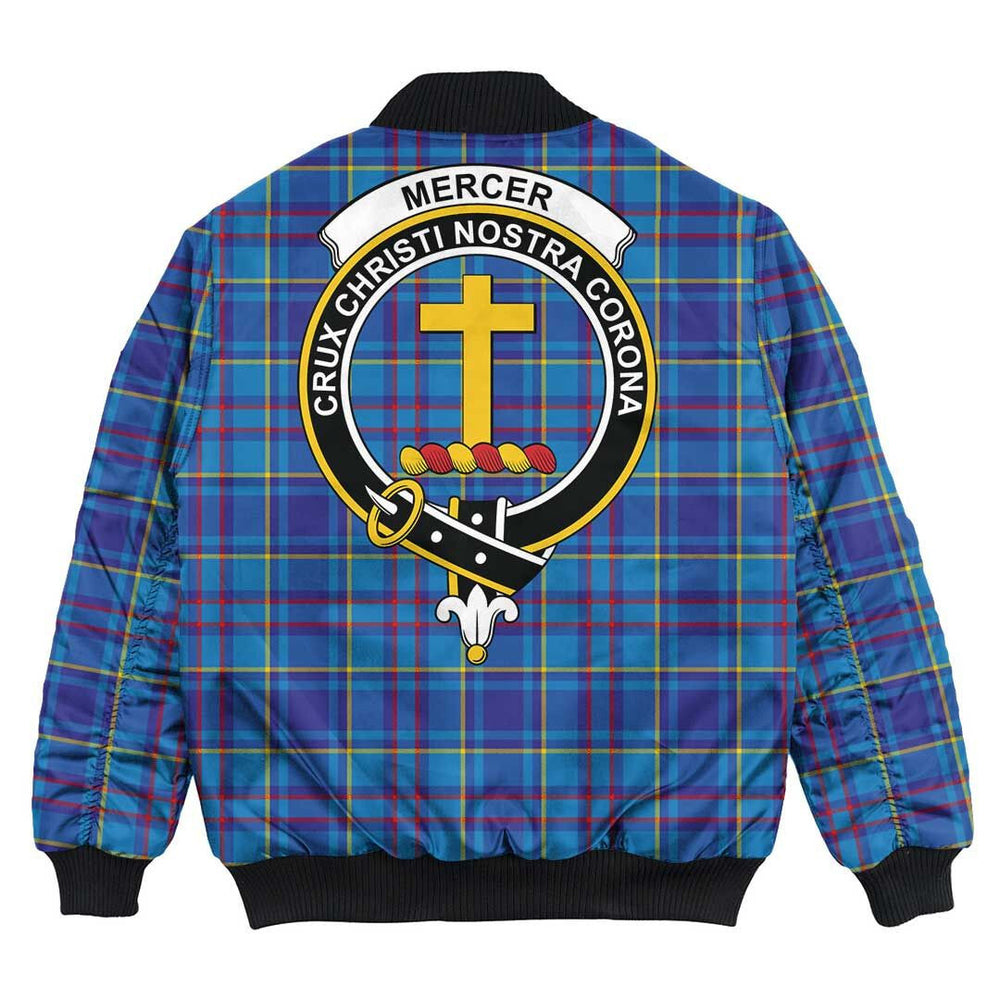 Clan Mercer Modern Tartan Crest Bomber Jacket DU44 Mercer Modern Tartan Tartan Bomber Jacket   