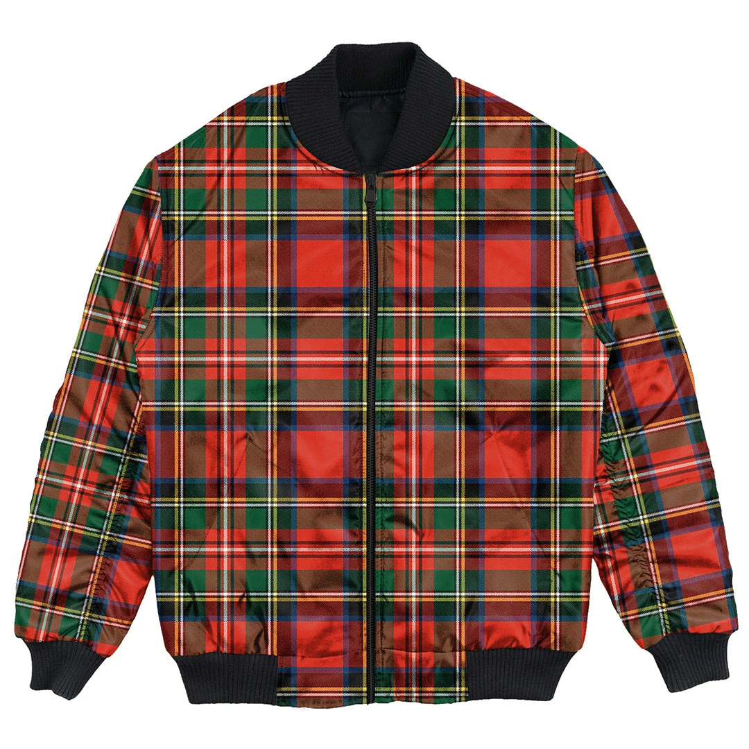Clan Stewart Royal Modern Tartan Bomber Jacket ZK19 Stewart Royal Modern Tartan Tartan Bomber Jacket   