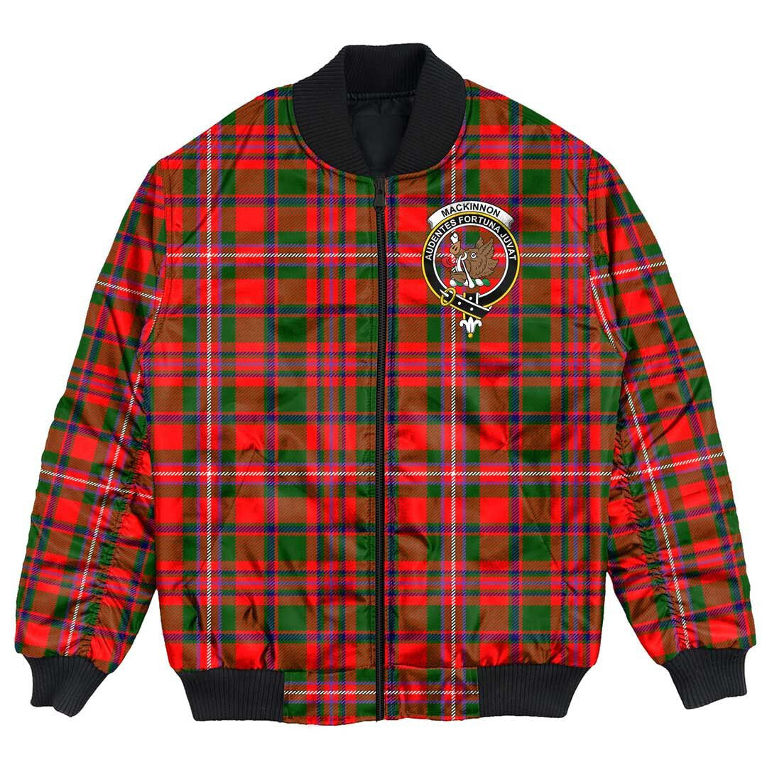 Clan MacKinnon Modern Tartan Crest Bomber Jacket DL95 MacKinnon Modern Tartan Tartan Bomber Jacket   