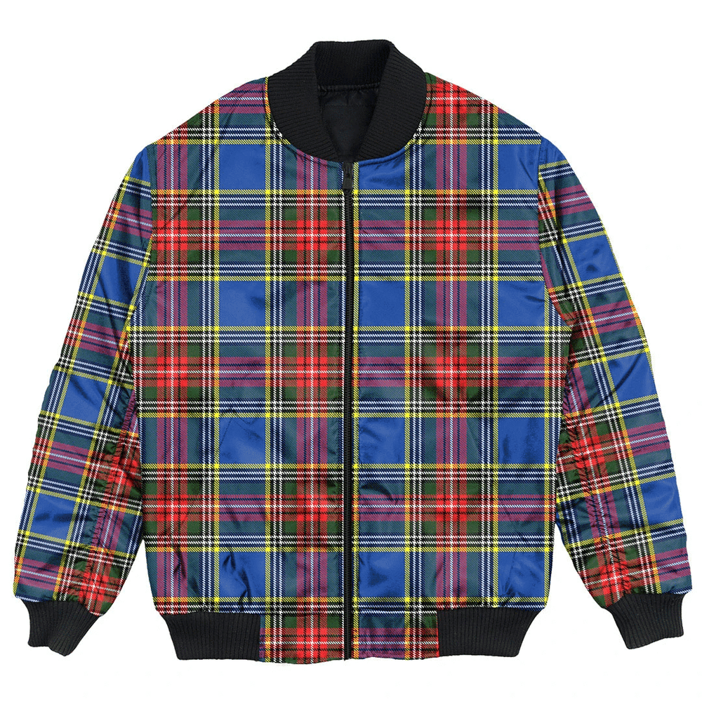 Clan MacBeth Modern Tartan Bomber Jacket CS96 MacBeth Modern Tartan Tartan Bomber Jacket   