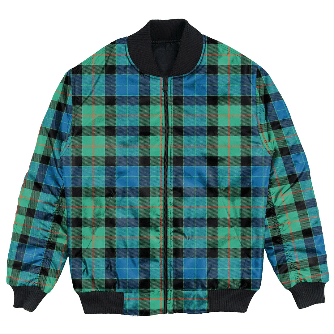 Clan Gunn Ancient Tartan Bomber Jacket FE83 Gunn Ancient Tartan Tartan Bomber Jacket   