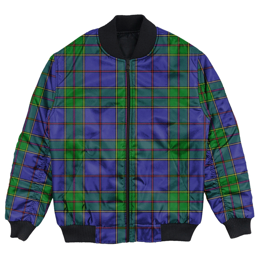 Clan Strachan Tartan Bomber Jacket RO95 Strachan Tartan Tartan Bomber Jacket   