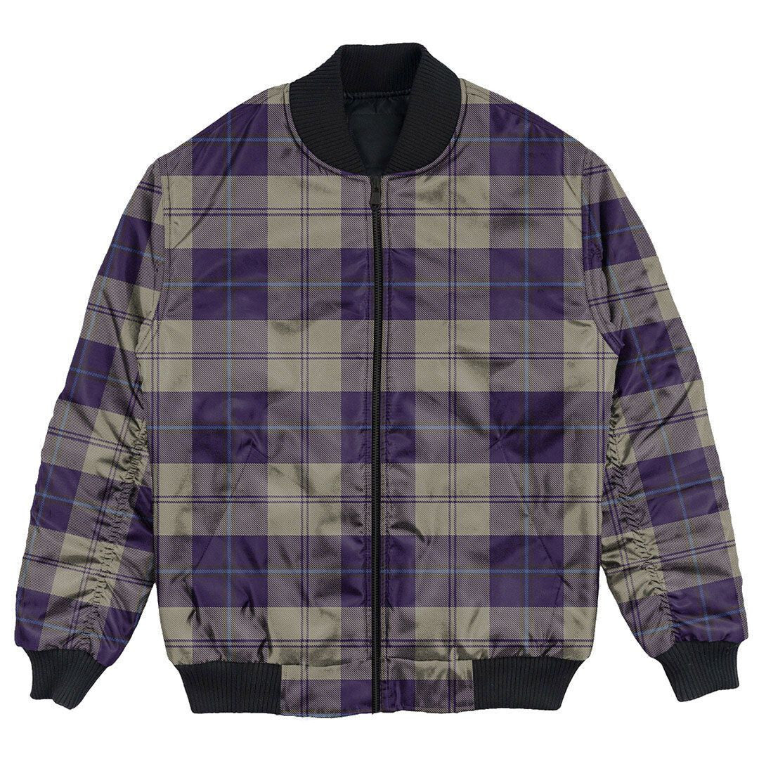 Clan Cunningham Dress Blue Dancers Tartan Bomber Jacket PE79 Cunningham Dress Blue Dancers Tartan Tartan Bomber Jacket   