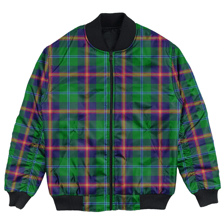 Clan Young Modern Tartan Bomber Jacket ZA93 Young Modern Tartan Tartan Bomber Jacket   