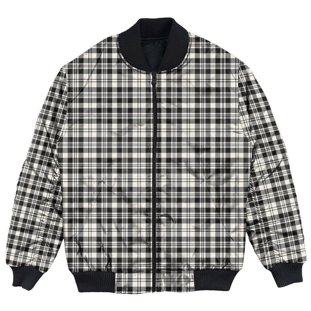 Clan Scott Black & White Ancient Tartan Bomber Jacket AW84 Clan Scott (Scott Tartan) Tartan Bomber Jacket   