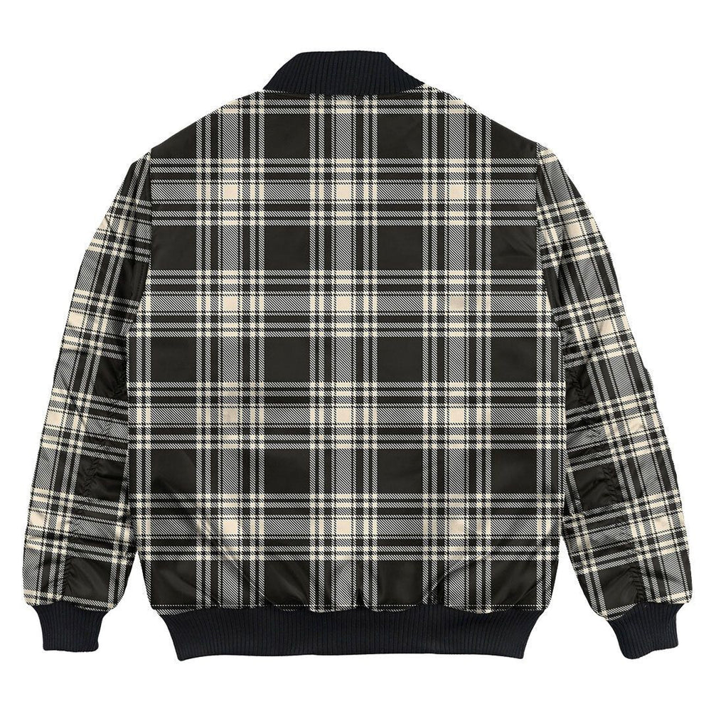 Clan Menzies Black & White Ancient Tartan Bomber Jacket JV31 Menzies Black & White Ancient Tartan Tartan Bomber Jacket   