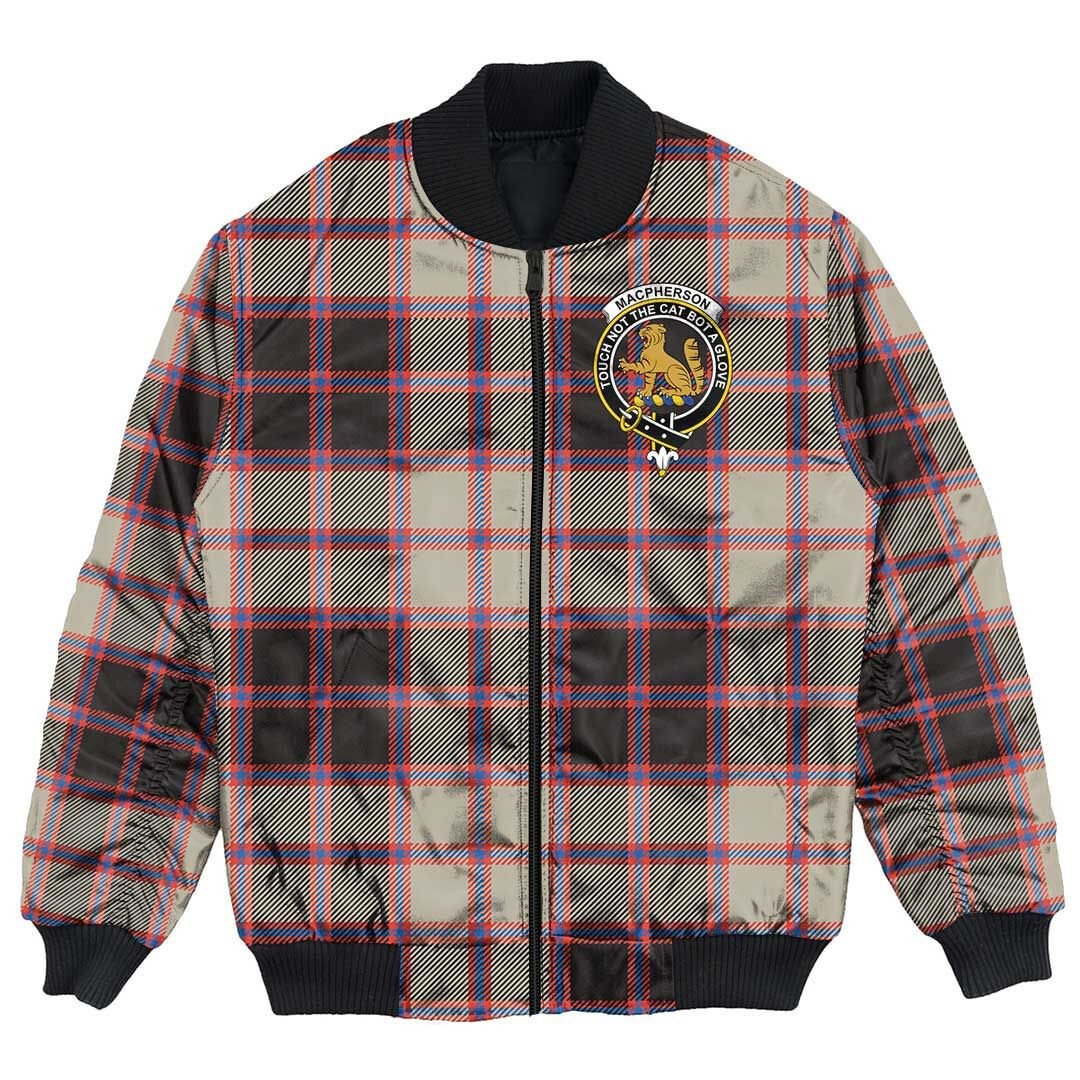 Clan MacPherson Hunting Ancient Tartan Crest Bomber Jacket MP24 MacPherson Hunting Ancient Tartan Tartan Bomber Jacket   