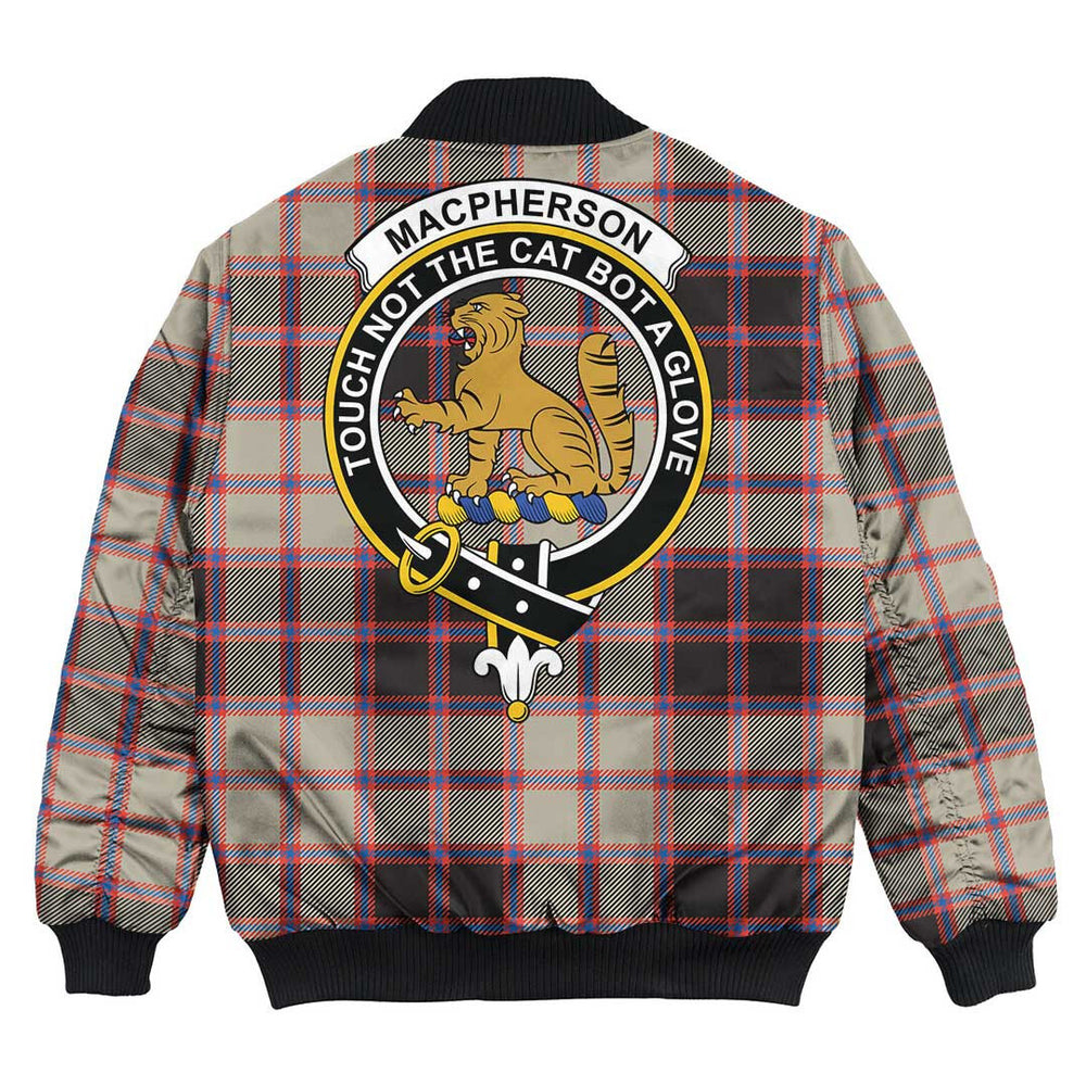 Clan MacPherson Hunting Ancient Tartan Crest Bomber Jacket MP24 MacPherson Hunting Ancient Tartan Tartan Bomber Jacket   