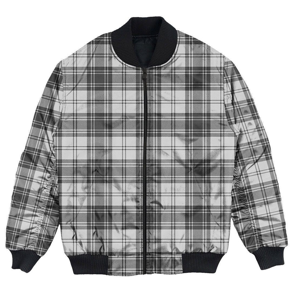 Clan Douglas Grey Modern Tartan Bomber Jacket YA38 Douglas Grey Modern Tartan Tartan Bomber Jacket   