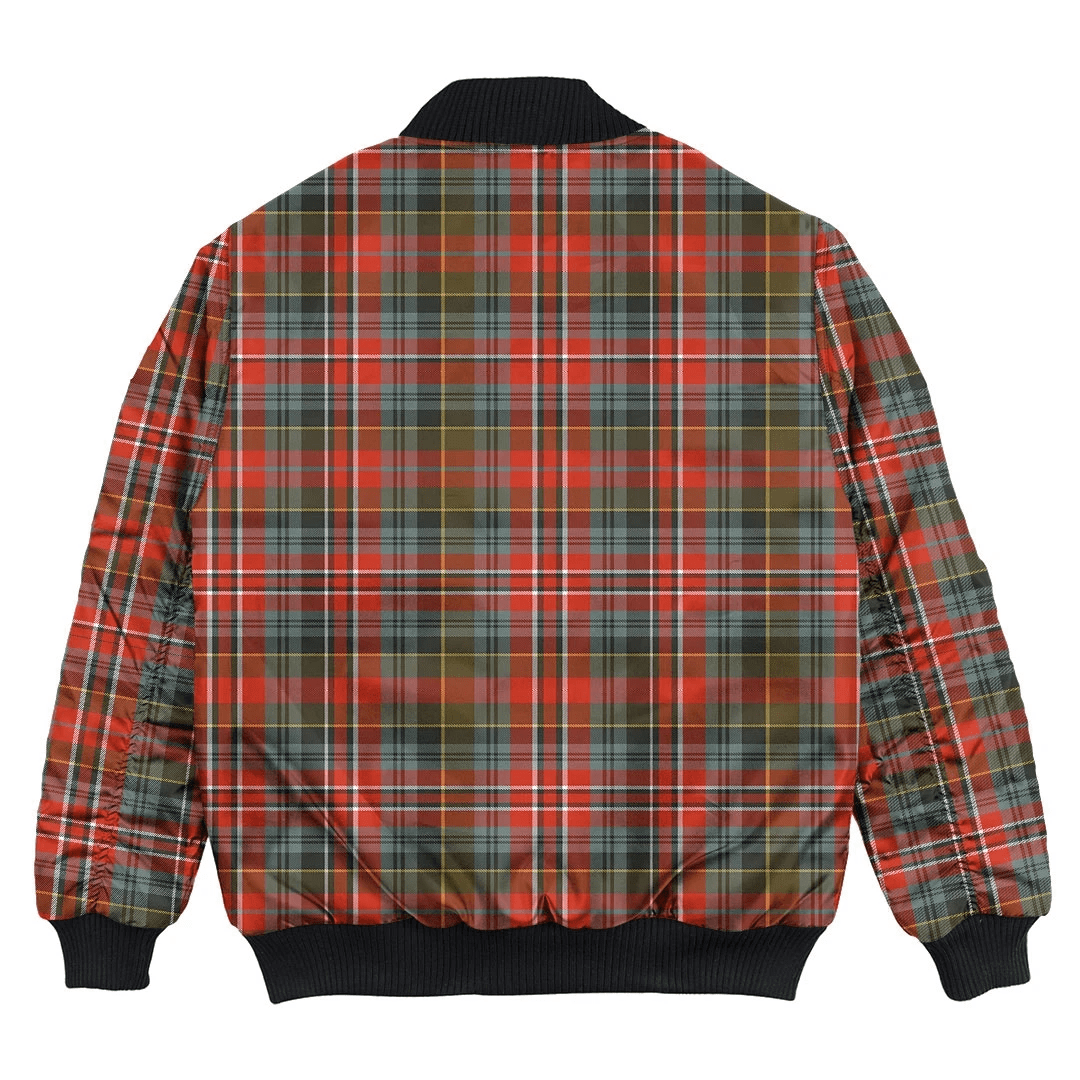 Clan MacPherson Weathered Tartan Bomber Jacket WP28 MacPherson Weathered Tartan Tartan Bomber Jacket   