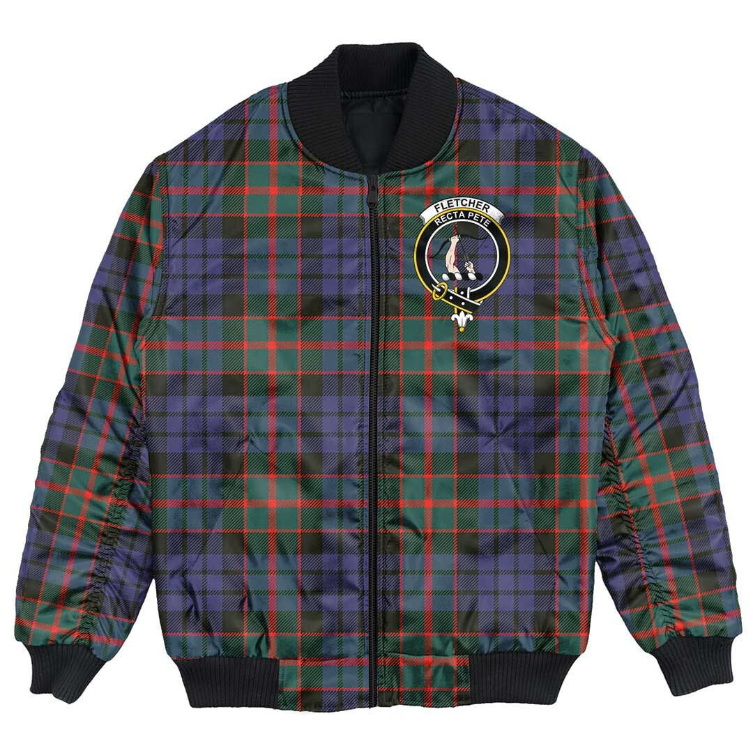 Clan Fletcher of Dunans Tartan Crest Bomber Jacket OS54 Fletcher of Dunans Tartan Tartan Bomber Jacket   