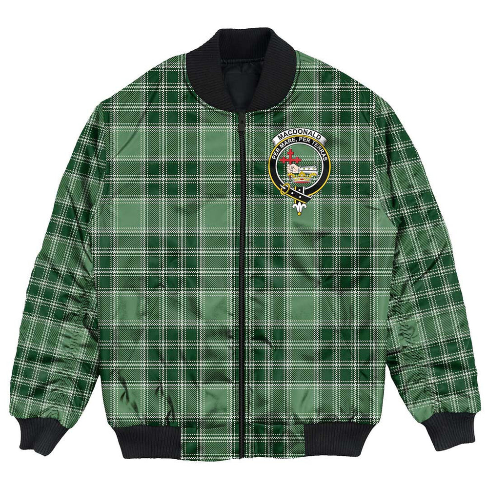 Clan MacDonald Lord of the Isles Hunting Tartan Crest Bomber Jacket EC71 MacDonald Lord of the Isles Hunting Tartan Tartan Bomber Jacket   