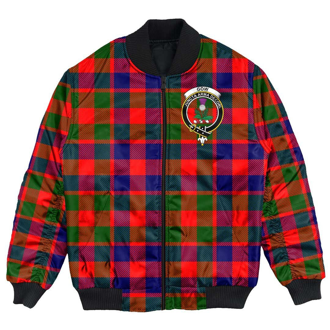 Clan Gow Modern Tartan Crest Bomber Jacket JK93 Gow Modern Tartan Tartan Bomber Jacket   