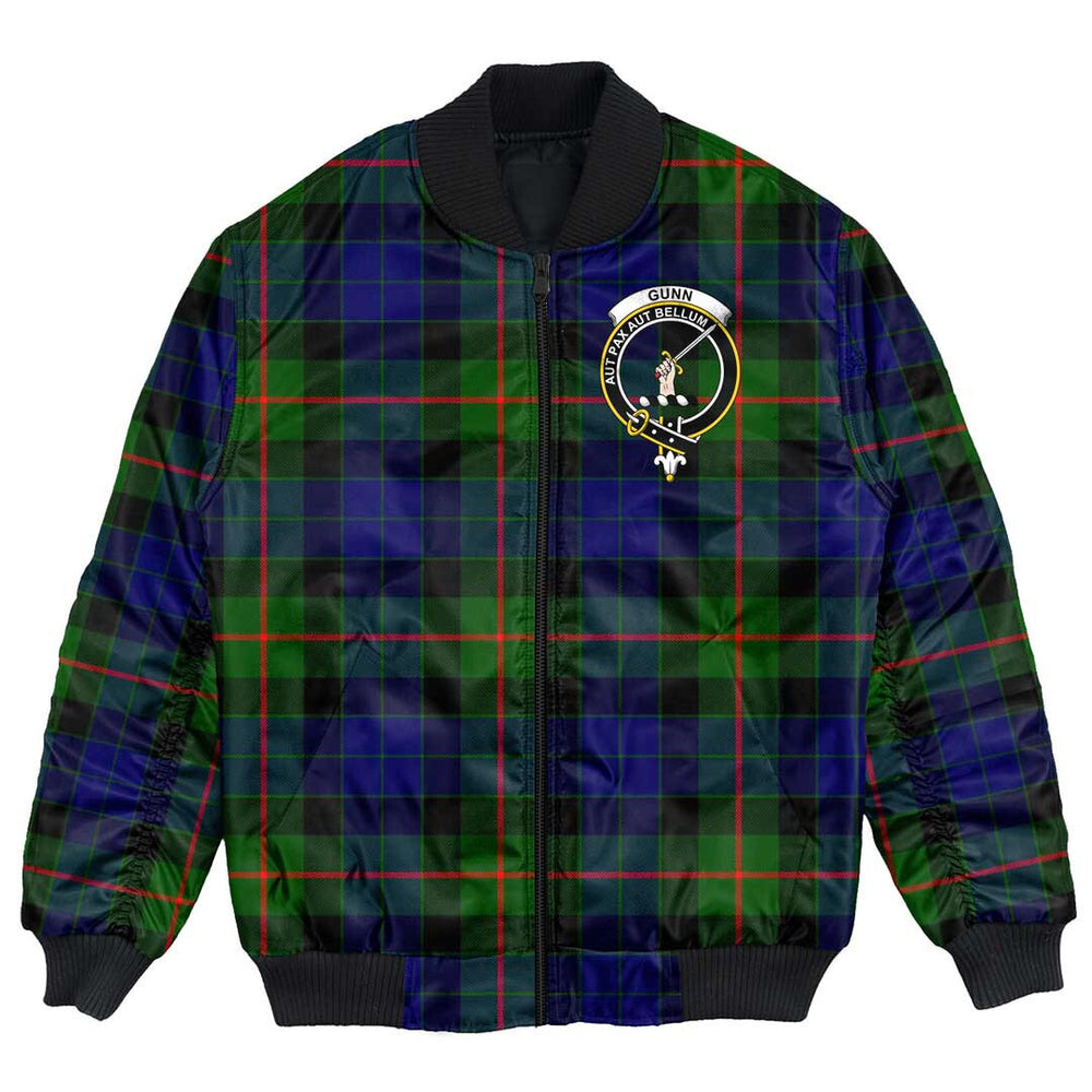 Clan Gunn Modern Tartan Crest Bomber Jacket AT27 Gunn Modern Tartan Tartan Bomber Jacket   