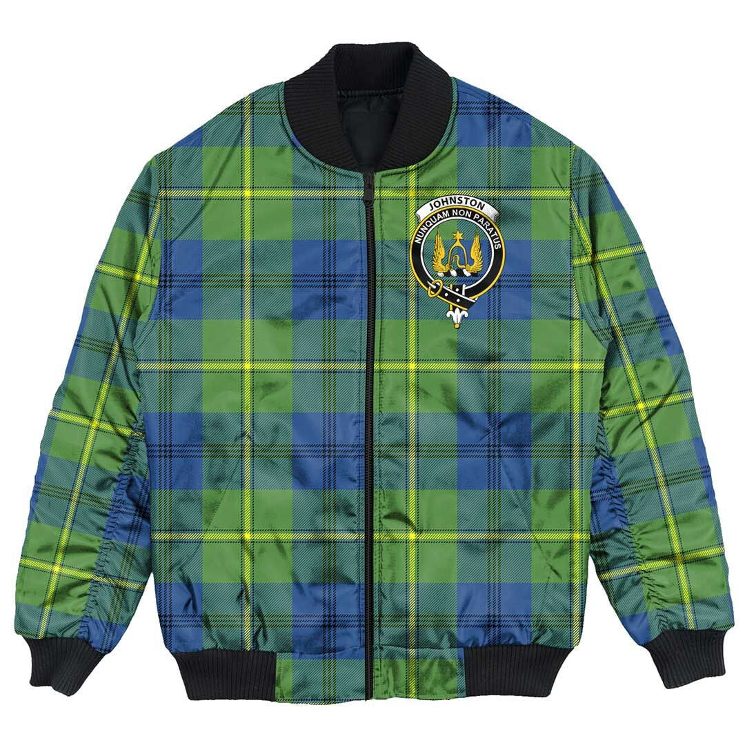 Clan Johnston Ancient Tartan Crest Bomber Jacket UQ13 Johnston Ancient Tartan Tartan Bomber Jacket   