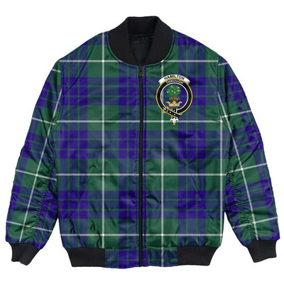 Clan Hamilton Hunting Modern Tartan Crest Bomber Jacket CZ59