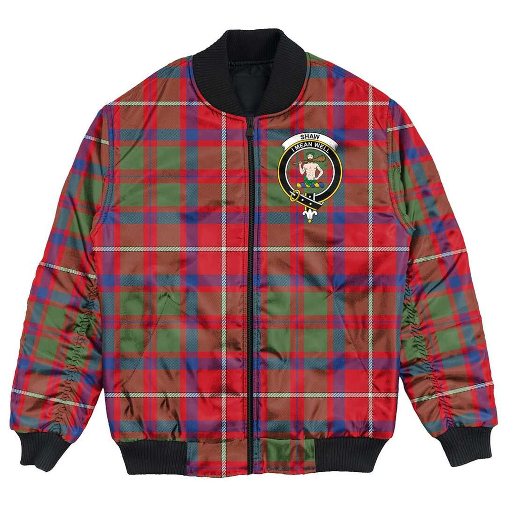 Clan Shaw Red Modern Tartan Crest Bomber Jacket KC92 Shaw Red Modern Tartan Tartan Bomber Jacket   