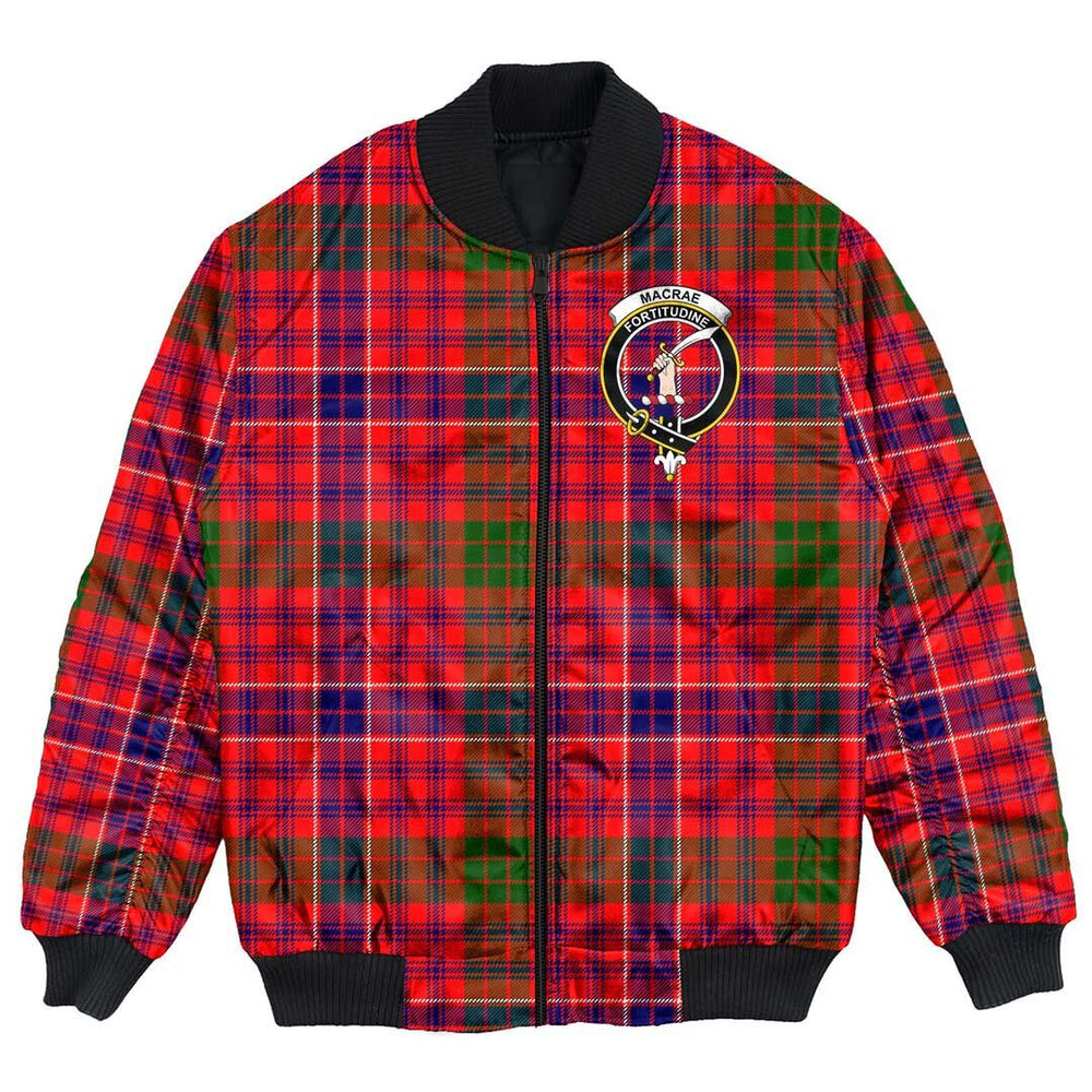 Clan MacRae Modern Tartan Crest Bomber Jacket BV66 MacRae Modern Tartan Tartan Bomber Jacket   
