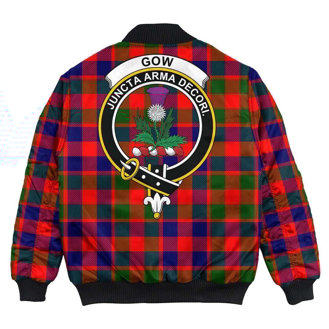 Clan Gow Modern Tartan Crest Bomber Jacket JK93 Gow Modern Tartan Tartan Bomber Jacket   