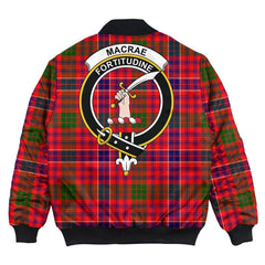 Clan MacRae Modern Tartan Crest Bomber Jacket BV66 MacRae Modern Tartan Tartan Bomber Jacket   