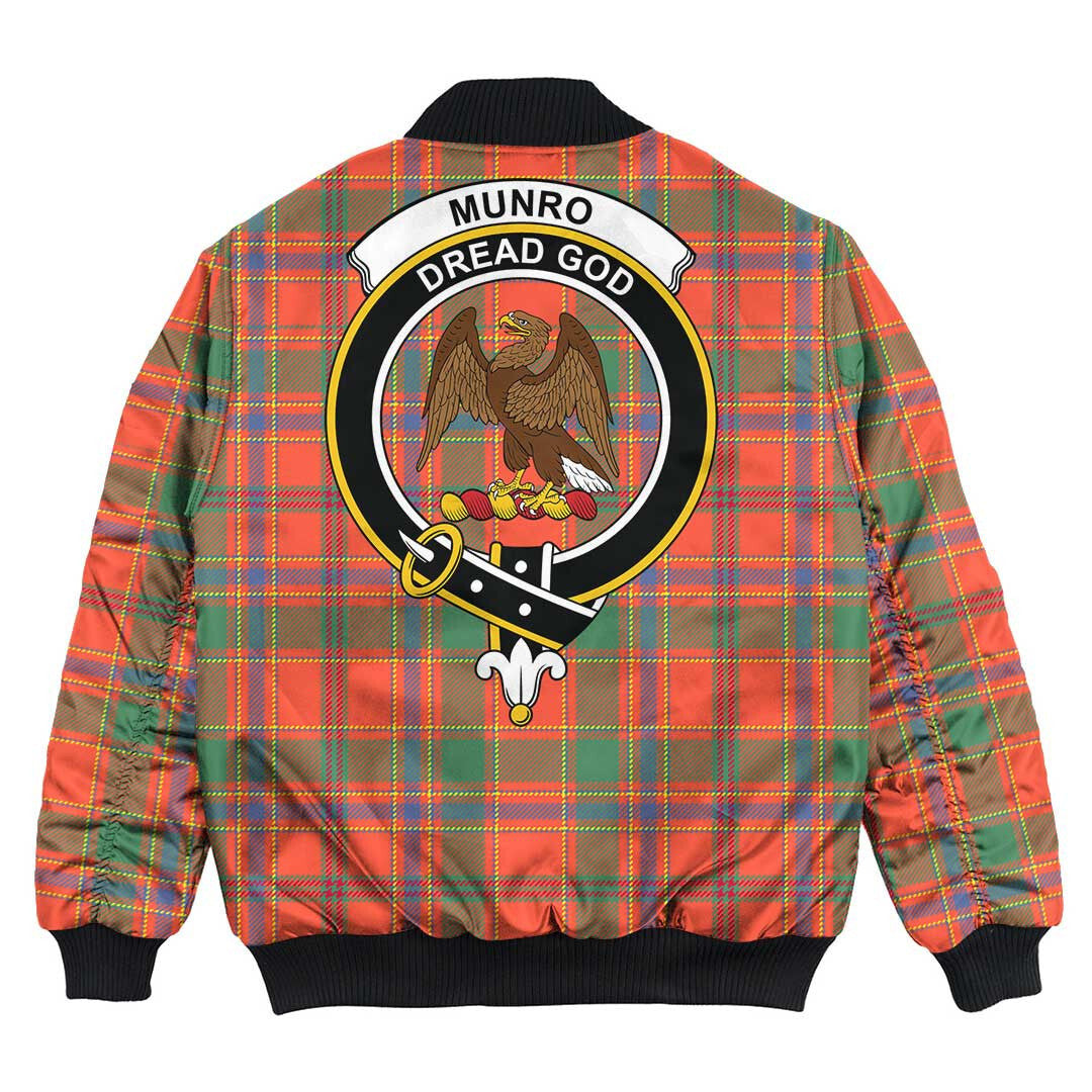 Clan Munro Ancient Tartan Crest Bomber Jacket KQ10 Munro Ancient Tartan Tartan Bomber Jacket   