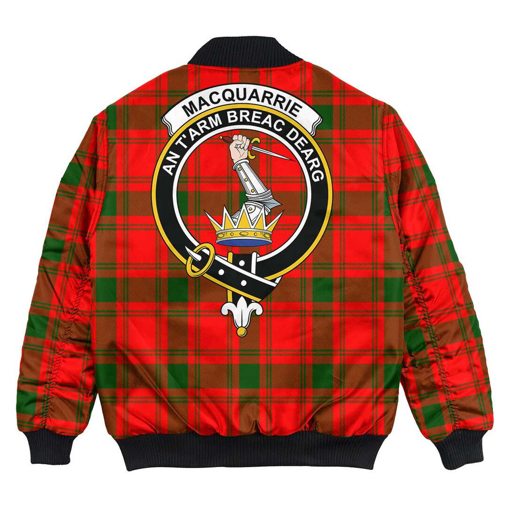 Clan MacQuarrie Modern Tartan Crest Bomber Jacket ZV85 MacQuarrie Modern Tartan Tartan Bomber Jacket   