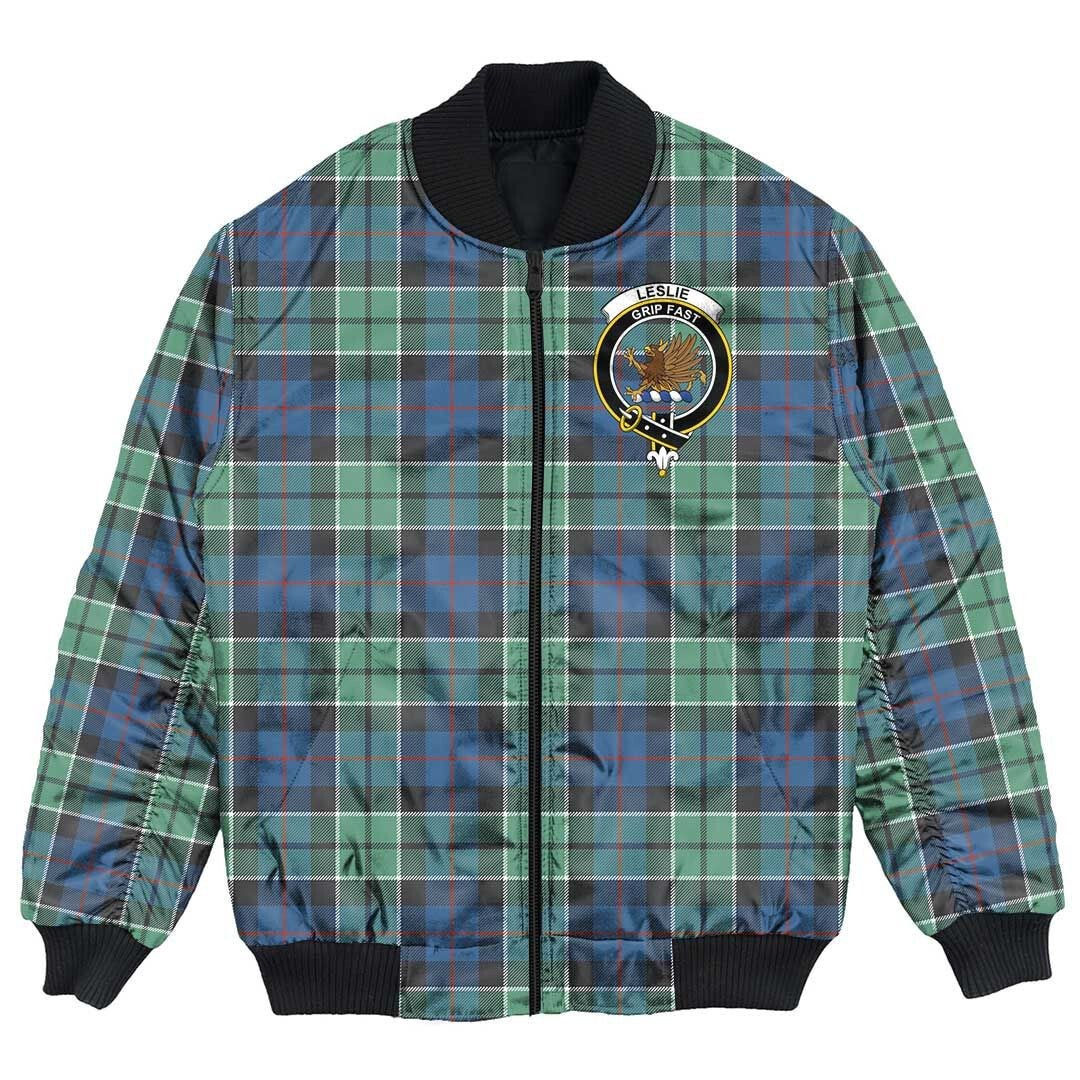 Clan Leslie Hunting Tartan Crest Bomber Jacket CM81 Leslie Hunting Tartan Tartan Bomber Jacket   