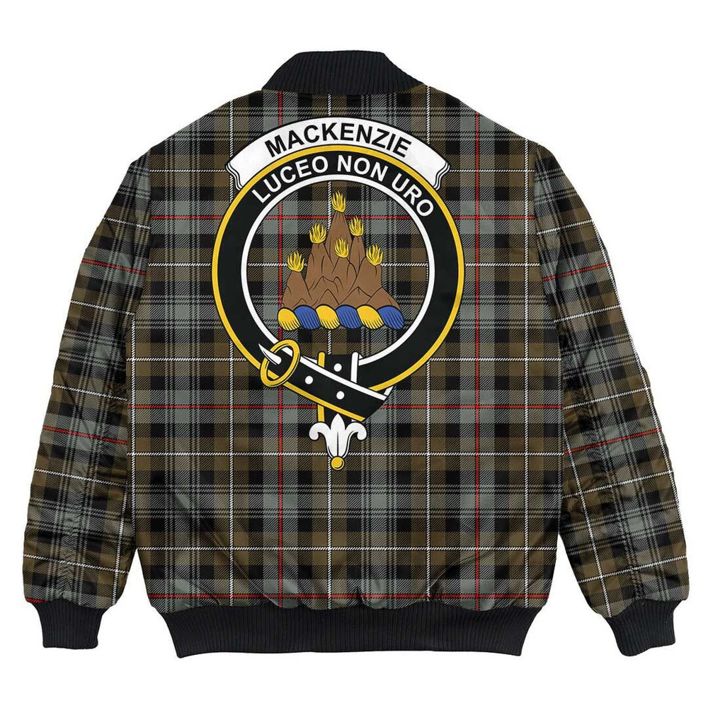Clan MacKenzie Weathered Tartan Crest Bomber Jacket PO10 MacKenzie Weathered Tartan Tartan Bomber Jacket   