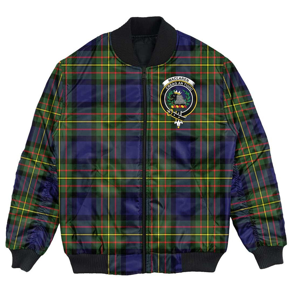 Clan MacLaren Modern Tartan Crest Bomber Jacket KM38 MacLaren Modern Tartan Tartan Bomber Jacket   