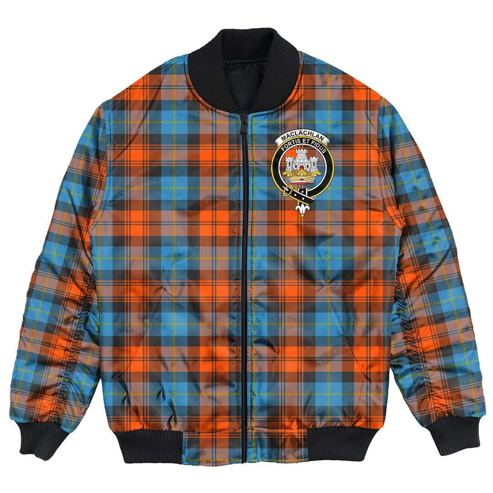 Clan MacLachlan Ancient Tartan Crest Bomber Jacket EG49 MacLachlan Ancient Tartan Tartan Bomber Jacket   