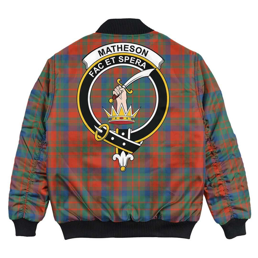 Clan Matheson Ancient Tartan Crest Bomber Jacket FT29 Matheson Ancient Tartan Tartan Bomber Jacket   