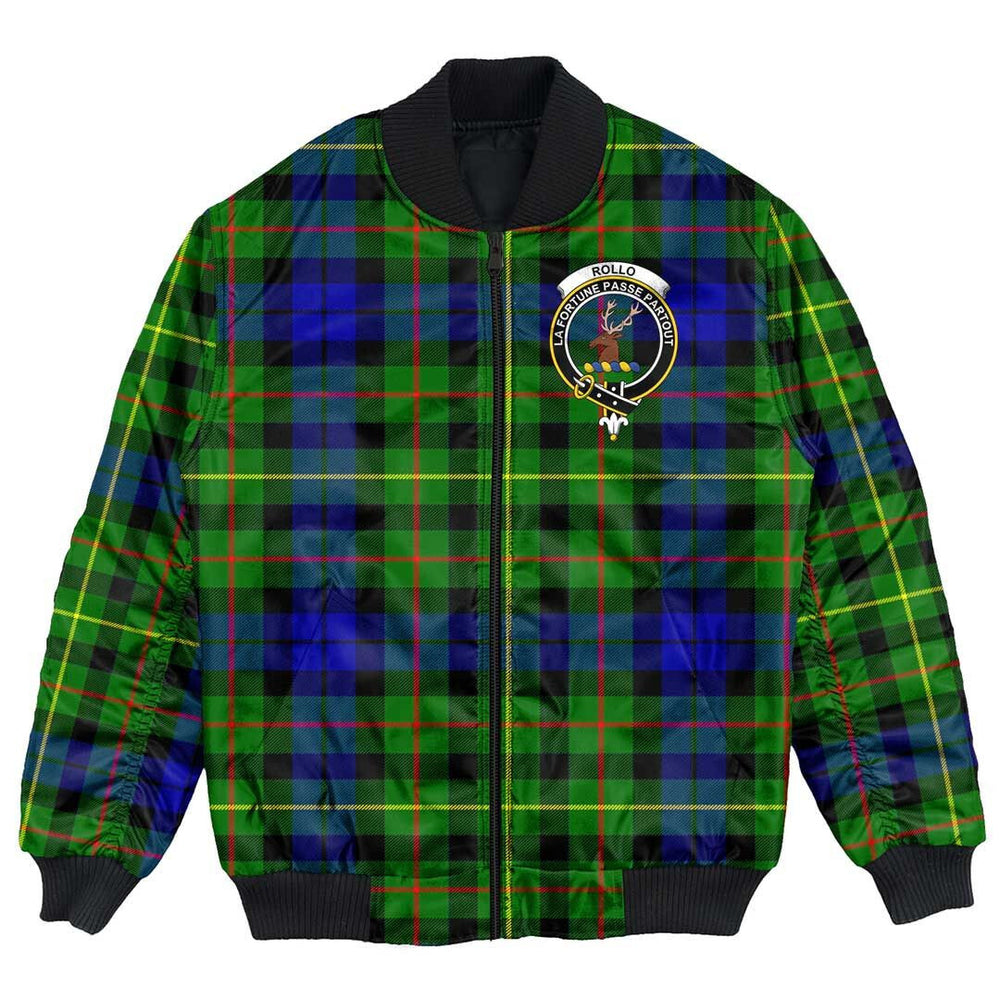 Clan Rollo Modern Tartan Crest Bomber Jacket DW13 Rollo Modern Tartan Tartan Bomber Jacket   