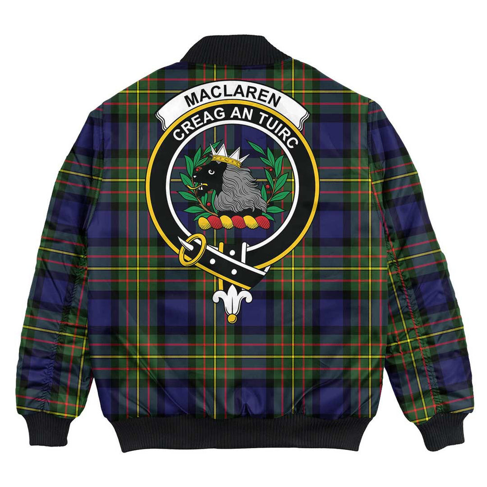 Clan MacLaren Modern Tartan Crest Bomber Jacket KM38 MacLaren Modern Tartan Tartan Bomber Jacket   